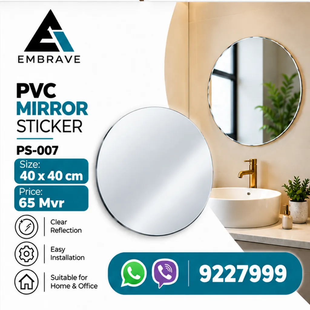 Modern PVC Mirror Sticker Advertisement.webp