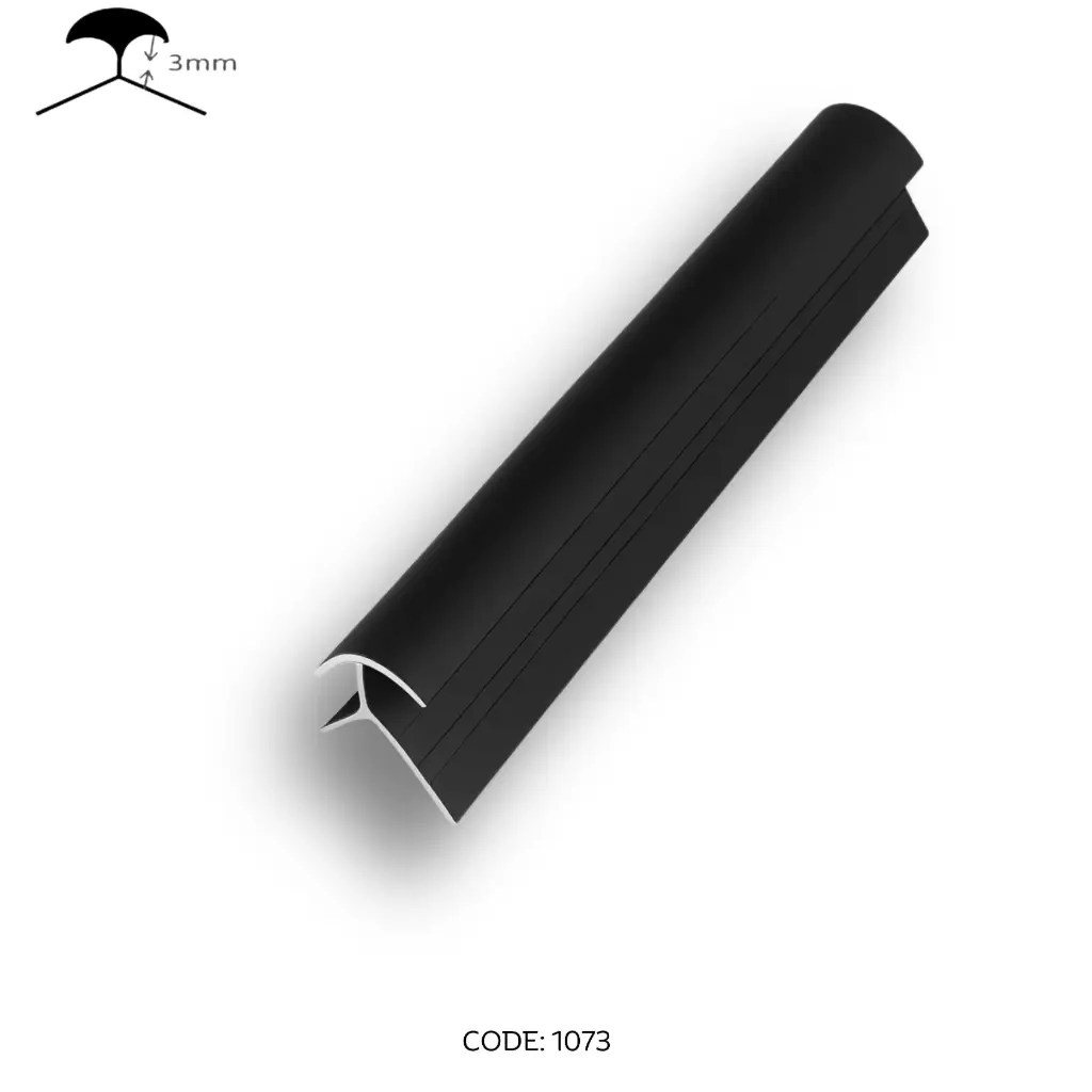 [1073] Aluminium Outer Corner channel 2950mm (9.5ft) Black