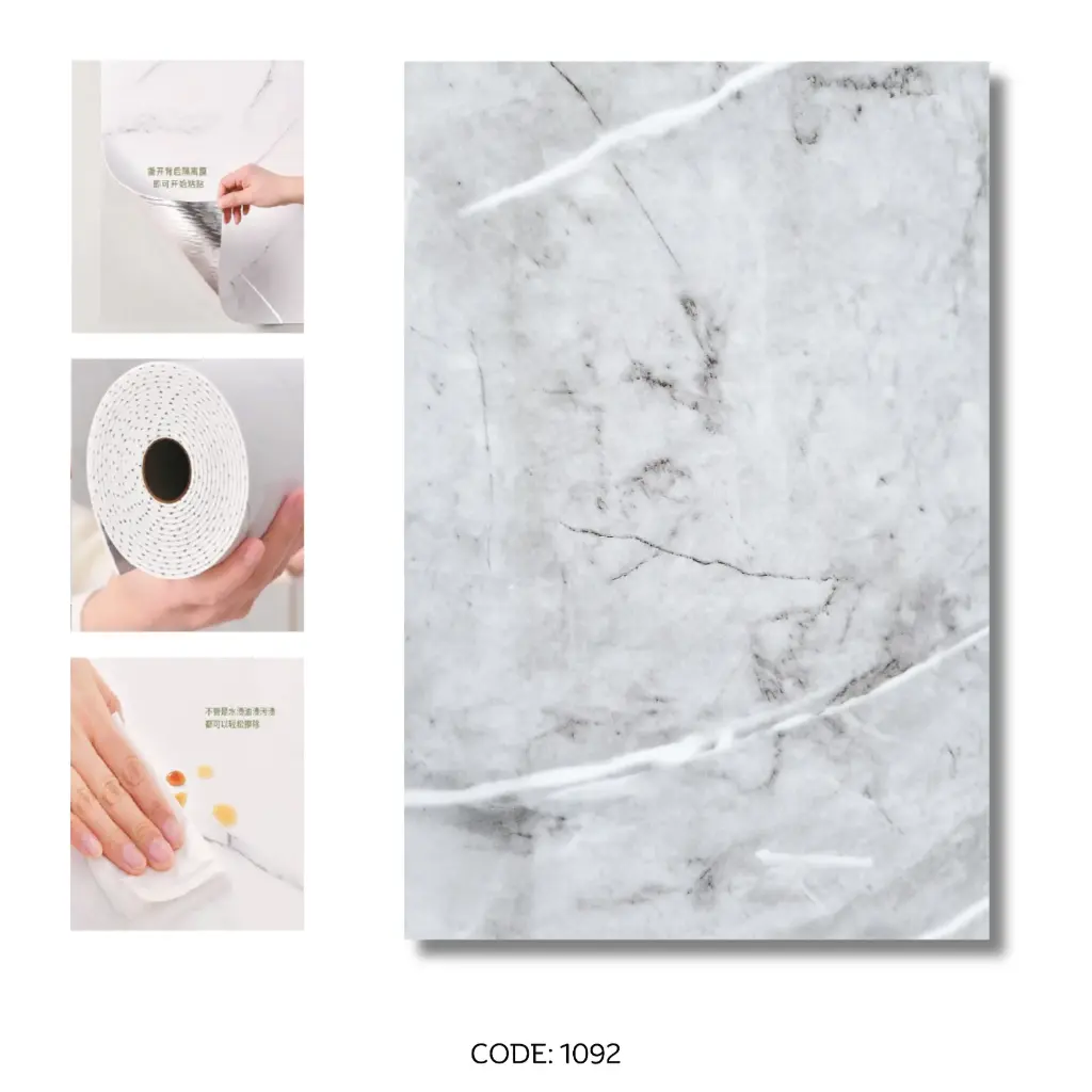 PVC Wall Sticker 1200 x 3000mm Grey - 1092