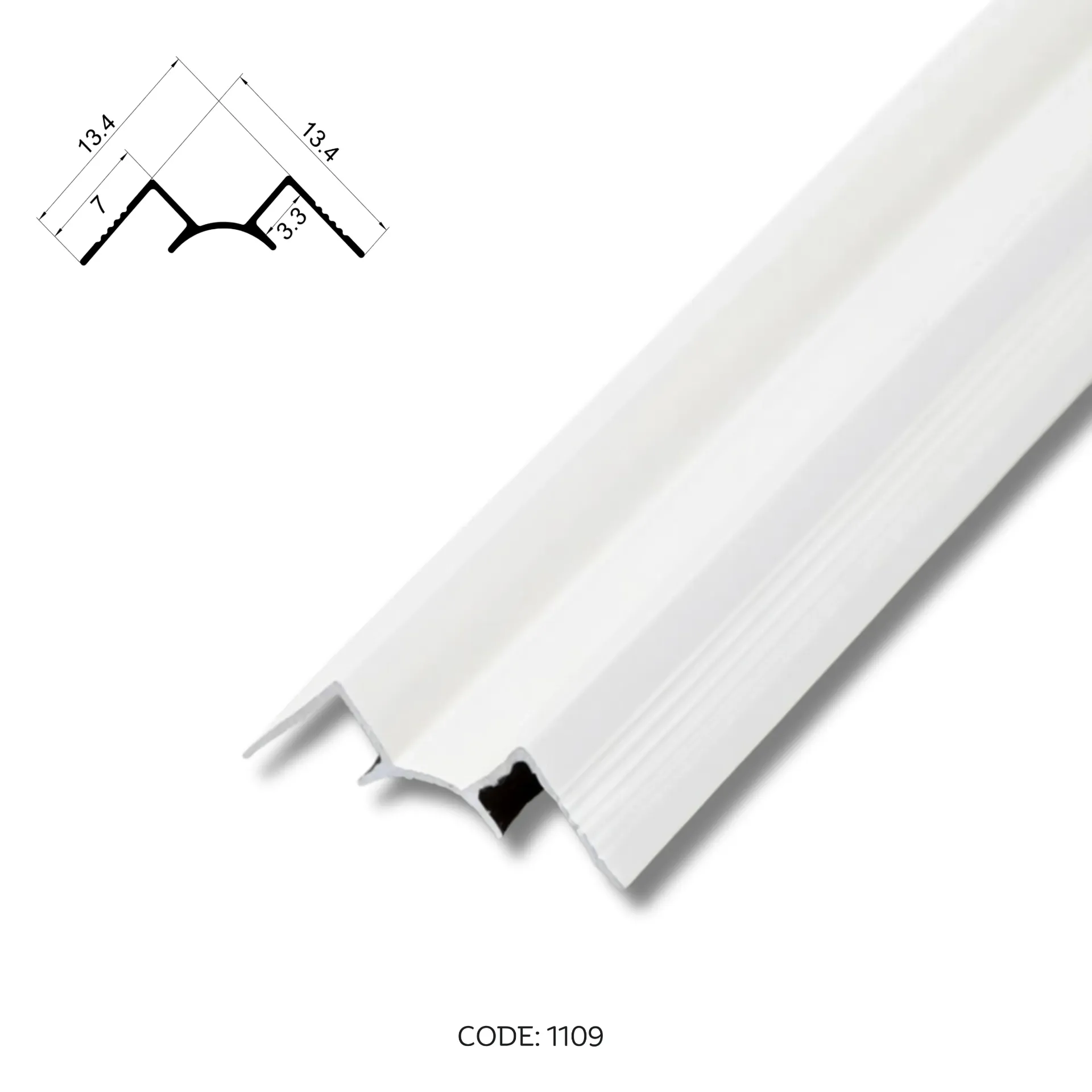 [1109] Aluminium Inner Corner channel 3000mm (9.8ft) White