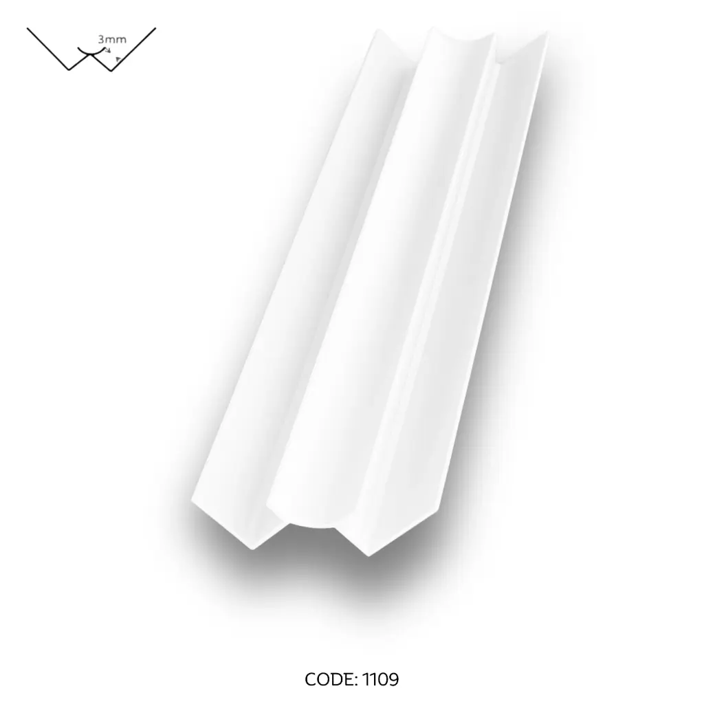 [1109] Aluminum Inner Corner channel 2950mm (9.5ft) White