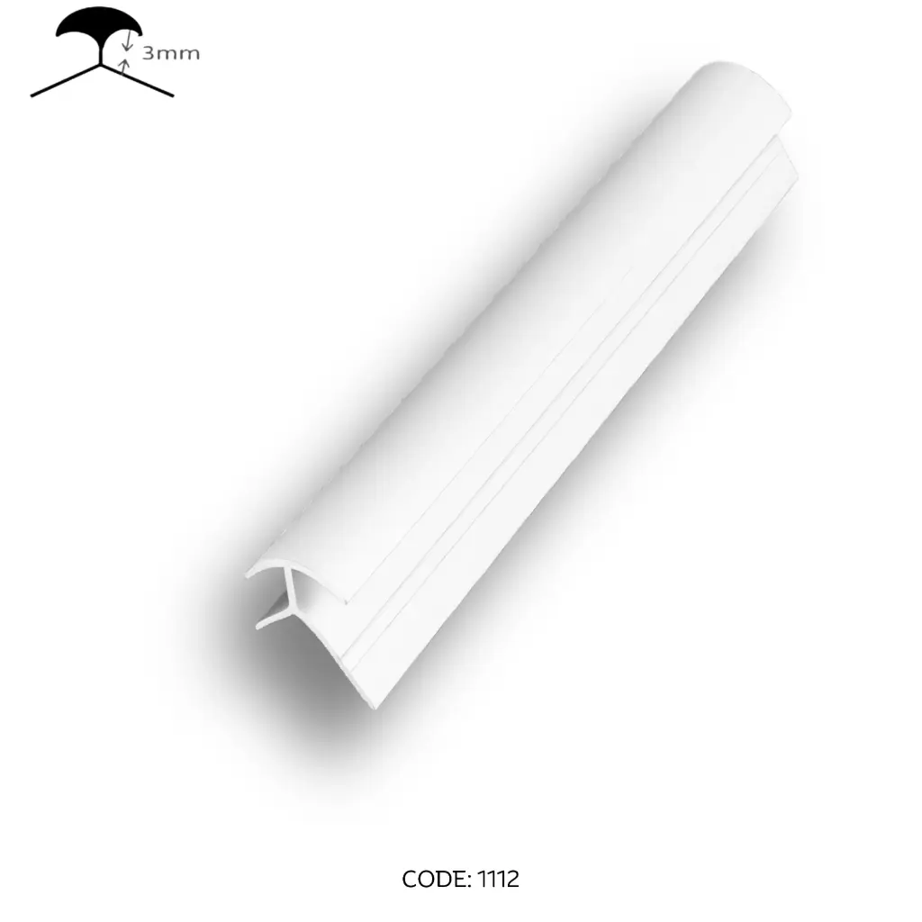 [1112] Aluminium Outer Corner channel 3000mm (9.8ft) White