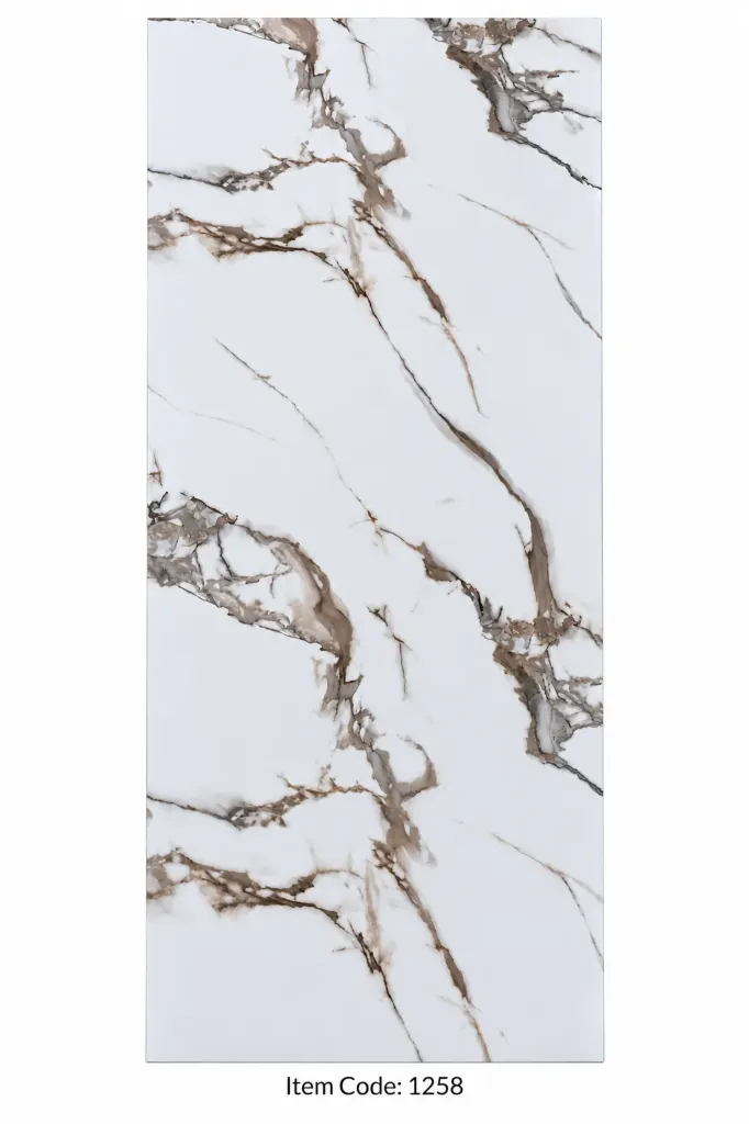 PVC UV Marble sheet Matt 1220x2900mm (4ftx9ft) 3mm - 1258